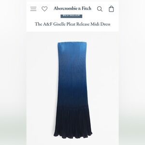 A&F Abercrombie Giselle Pleat Release MIdi Dress - French blue, pleated